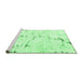 Sideview of Machine Washable Abstract Emerald Green Modern Area Rugs, wshabs2086emgrn