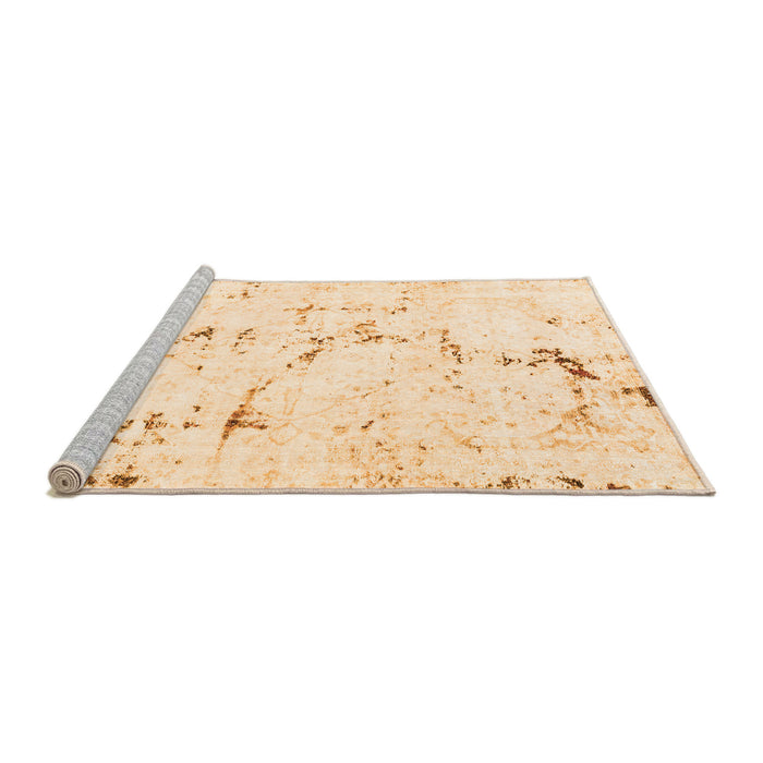 Sideview of Machine Washable Abstract Orange Modern Area Rugs, wshabs2086org