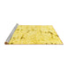 Sideview of Machine Washable Abstract Yellow Modern Rug, wshabs2086yw