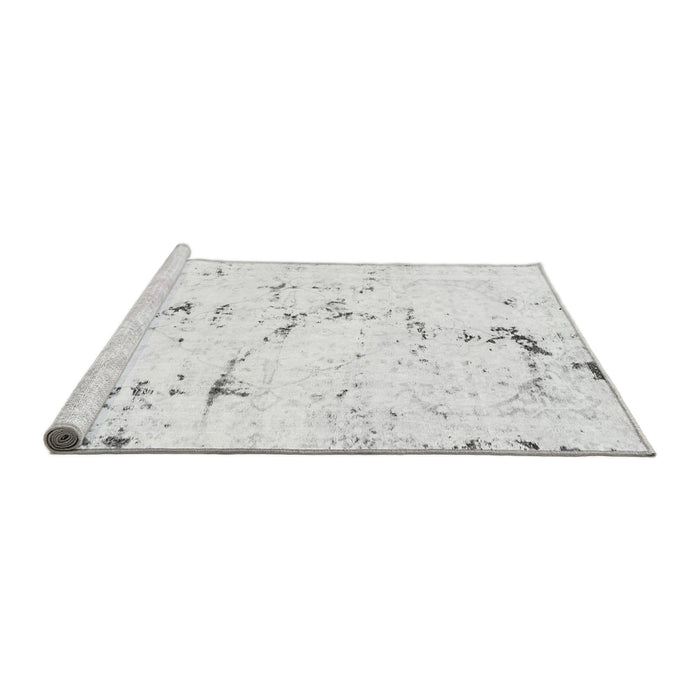 Sideview of Machine Washable Abstract Gray Modern Rug, wshabs2086gry
