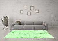 Machine Washable Abstract Green Modern Rug, wshabs2086grn