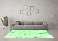 Machine Washable Abstract Emerald Green Modern Rug, wshabs2086emgrn