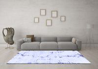 Machine Washable Abstract Blue Modern Rug, wshabs2086blu