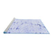 Sideview of Machine Washable Abstract Blue Modern Rug, wshabs2086blu