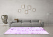 Machine Washable Abstract Purple Modern Area Rugs in a Living Room, wshabs2086pur