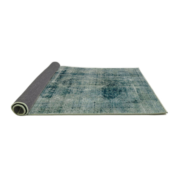 Sideview of Abstract Dark Sea Green Modern Rug, abs2087