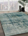 Abstract Dark Sea Green Modern Rug in Family Room, abs2087