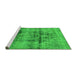 Sideview of Machine Washable Abstract Green Modern Area Rugs, wshabs2087grn