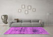 Machine Washable Abstract Pink Modern Rug in a Living Room, wshabs2087pnk