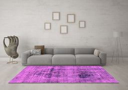 Machine Washable Abstract Pink Modern Rug in a Living Room, wshabs2087pnk