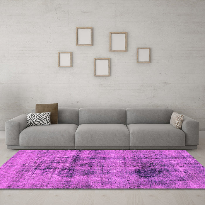 Machine Washable Abstract Pink Modern Rug in a Living Room, wshabs2087pnk