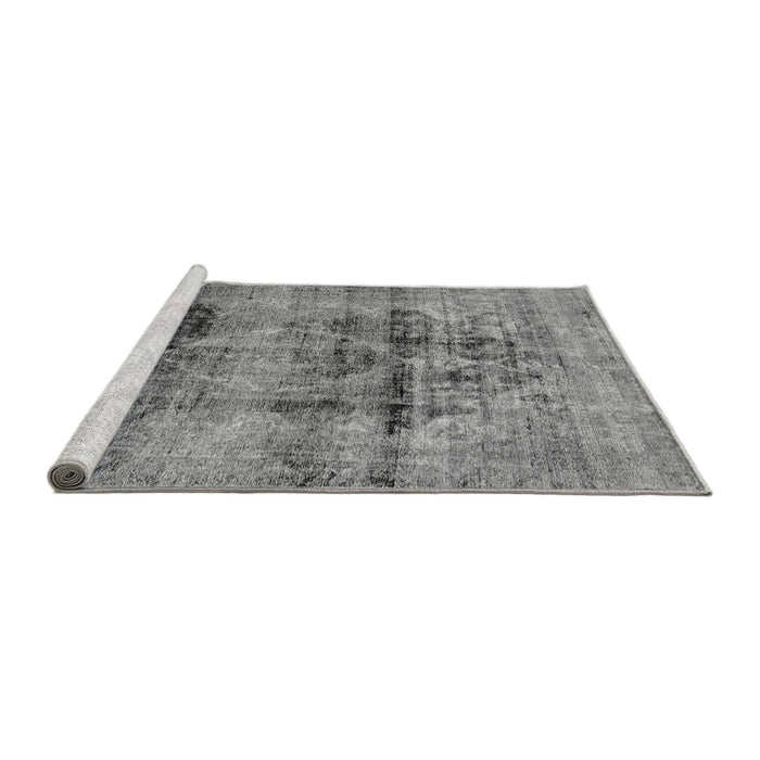 Sideview of Machine Washable Abstract Gray Modern Rug, wshabs2087gry