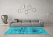 Machine Washable Abstract Light Blue Modern Rug in a Living Room, wshabs2087lblu