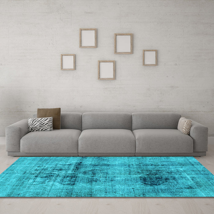 Machine Washable Abstract Light Blue Modern Rug in a Living Room, wshabs2087lblu