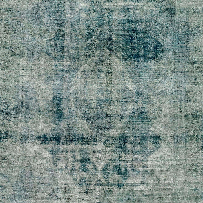 Machine Washable Abstract Dark Sea Green Rug, wshabs2087