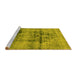 Sideview of Machine Washable Abstract Yellow Modern Rug, wshabs2087yw