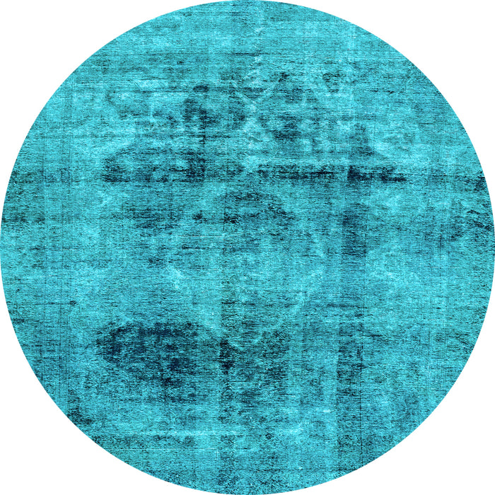 Round Machine Washable Abstract Light Blue Modern Rug, wshabs2087lblu