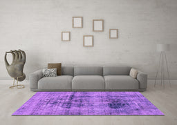 Machine Washable Abstract Purple Modern Area Rugs in a Living Room, wshabs2087pur