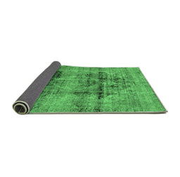 Sideview of Abstract Emerald Green Modern Rug, abs2087emgrn