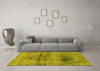 Machine Washable Abstract Yellow Modern Rug, wshabs2087yw