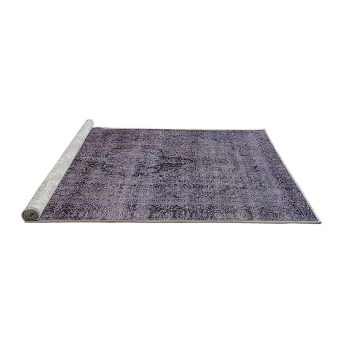 Sideview of Machine Washable Abstract Lavender Purple Rug, wshabs2088