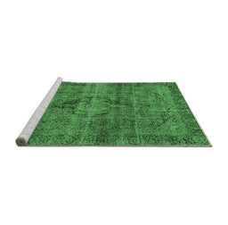 Sideview of Machine Washable Persian Emerald Green Bohemian Area Rugs, wshabs2088emgrn