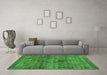 Machine Washable Persian Green Bohemian Area Rugs in a Living Room,, wshabs2088grn