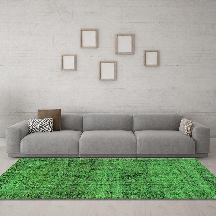 Machine Washable Persian Green Bohemian Area Rugs in a Living Room,, wshabs2088grn