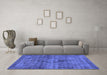 Machine Washable Persian Blue Bohemian Rug in a Living Room, wshabs2088blu