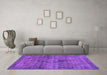 Machine Washable Persian Purple Bohemian Area Rugs in a Living Room, wshabs2088pur