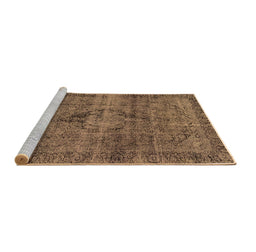Sideview of Machine Washable Persian Brown Bohemian Rug, wshabs2088brn