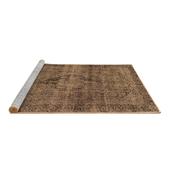 Sideview of Machine Washable Persian Brown Bohemian Rug, wshabs2088brn