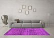 Machine Washable Persian Pink Bohemian Rug in a Living Room, wshabs2088pnk