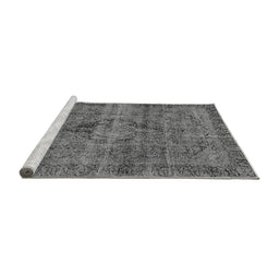 Sideview of Machine Washable Persian Gray Bohemian Rug, wshabs2088gry