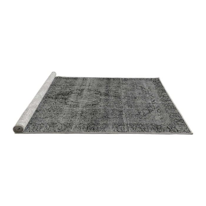 Sideview of Machine Washable Persian Gray Bohemian Rug, wshabs2088gry