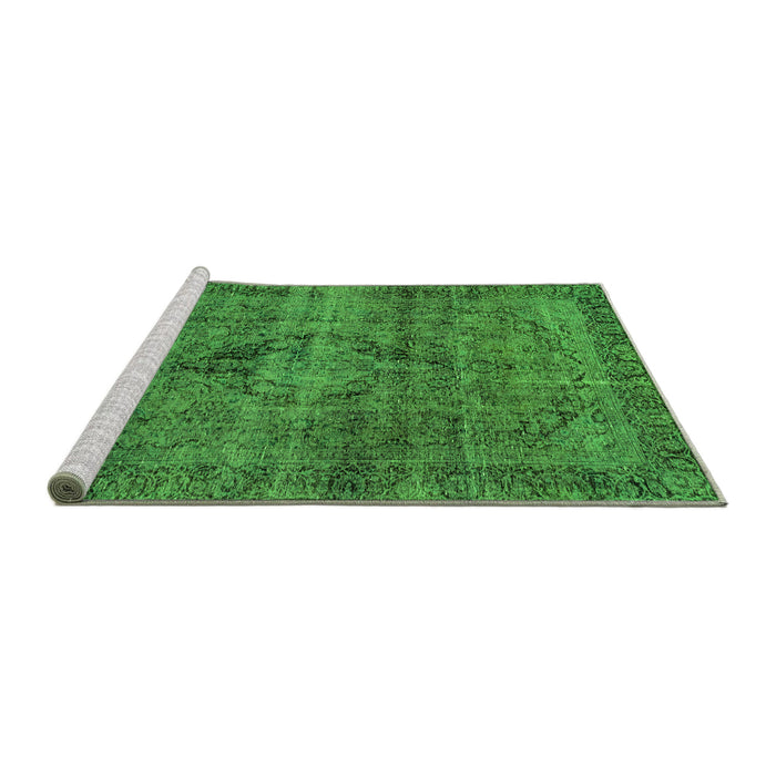 Sideview of Machine Washable Persian Green Bohemian Area Rugs, wshabs2088grn
