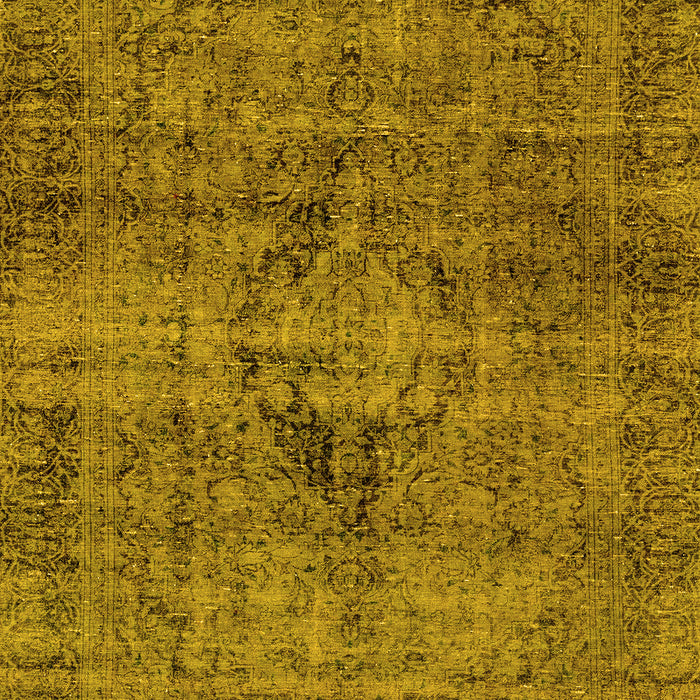 Machine Washable Persian Yellow Bohemian Rug, wshabs2088yw