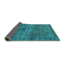 Sideview of Persian Turquoise Bohemian Rug, abs2088turq