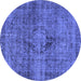 Round Persian Blue Bohemian Rug, abs2088blu