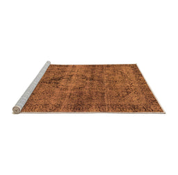 Sideview of Machine Washable Persian Orange Bohemian Area Rugs, wshabs2088org