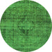 Round Persian Green Bohemian Rug, abs2088grn