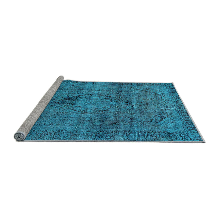 Sideview of Machine Washable Persian Light Blue Bohemian Rug, wshabs2088lblu