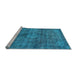 Sideview of Machine Washable Persian Light Blue Bohemian Rug, wshabs2088lblu