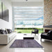 Square Abstract Lavender Purple Persian Rug in a Living Room, abs2088