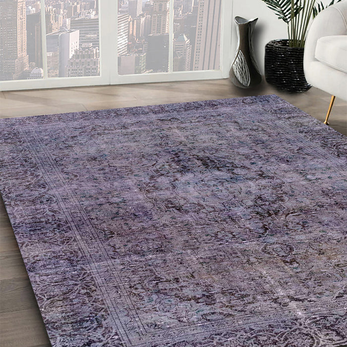 Machine Washable Abstract Lavender Purple Rug in a Family Room, wshabs2088