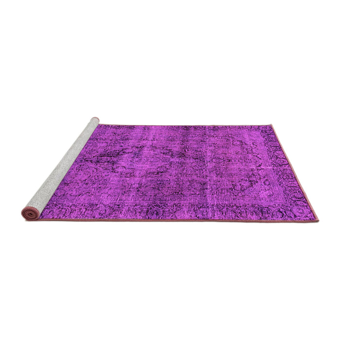 Sideview of Machine Washable Persian Pink Bohemian Rug, wshabs2088pnk