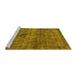 Sideview of Machine Washable Persian Yellow Bohemian Rug, wshabs2088yw
