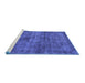 Sideview of Machine Washable Persian Blue Bohemian Rug, wshabs2088blu