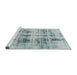 Sideview of Machine Washable Abstract Light Steel Blue Rug, wshabs2089