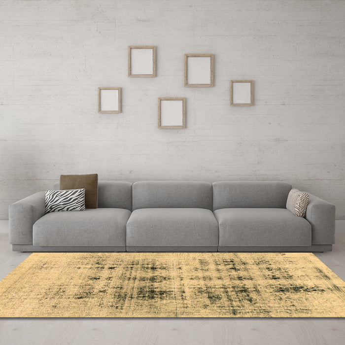 Machine Washable Abstract Brown Modern Rug in a Living Room,, wshabs2089brn